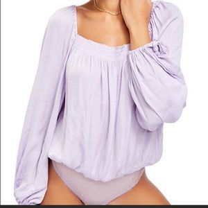 Free People Another Round lavender bodysuit size xs